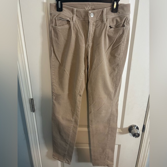 Ann Taylor loft corduroy tan curvy skinny pants size 27 EUC - Picture 1 of 5